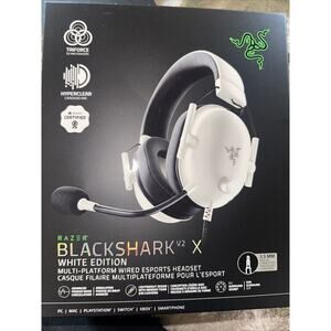Razer BlackShark V2 X Gaming Headset: 7.1 Surround Sound - White New